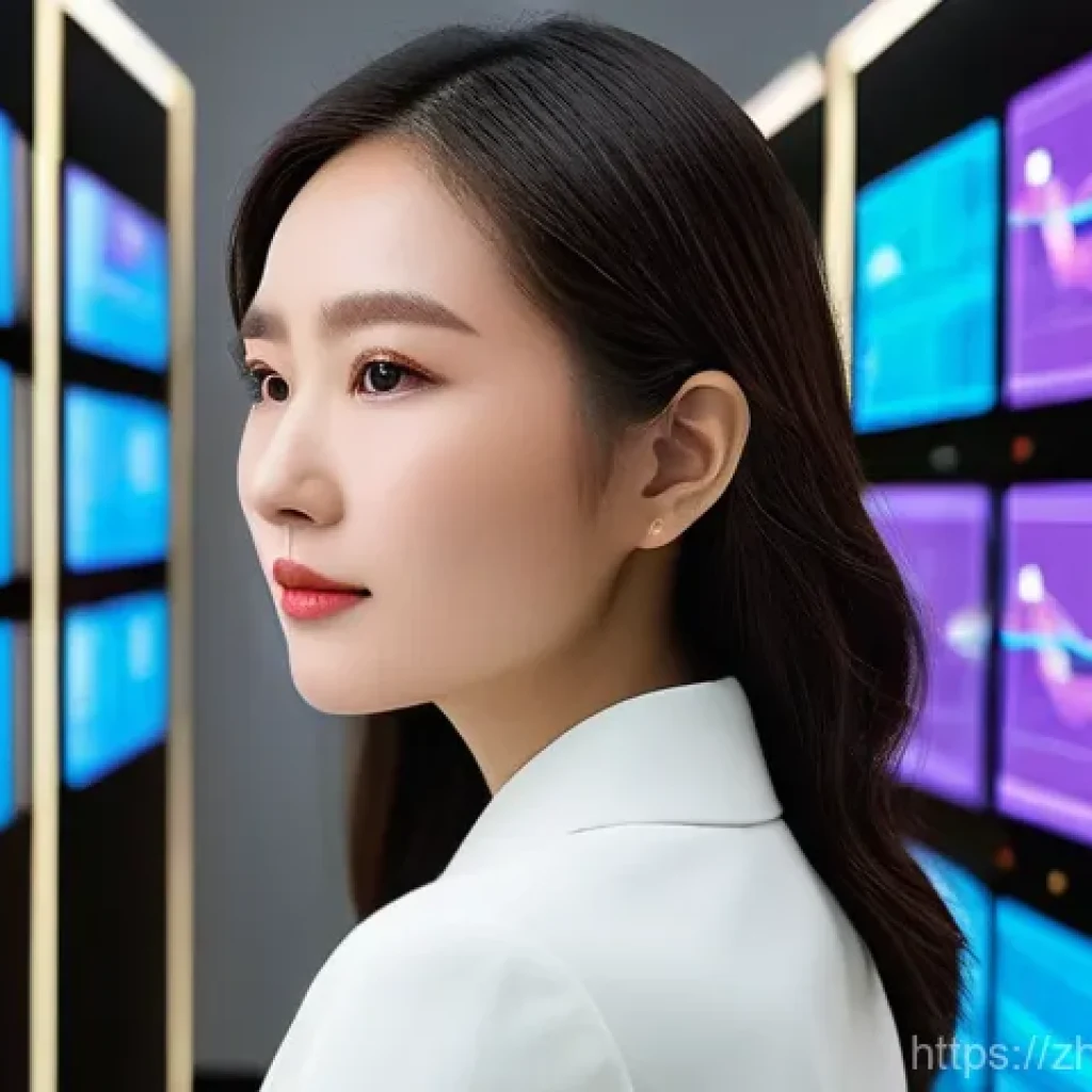 쇼핑매니저가 되기 위한 필수 스킬 - **Prompt:** A dynamic, modern shopping manager, an East Asian woman in her late 20s, with a focused ...