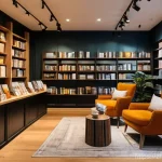 쇼핑매니저 실기시험 팁 - **Prompt: A visually stunning, cozy, and modern concept store that blends a bookstore and a specialt...